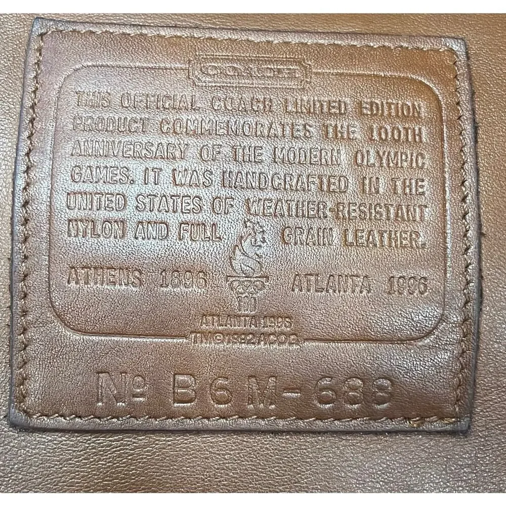 Vintage Coach 688 100th Anniversary US Olympic Leather & Nylon Messenger Bag
